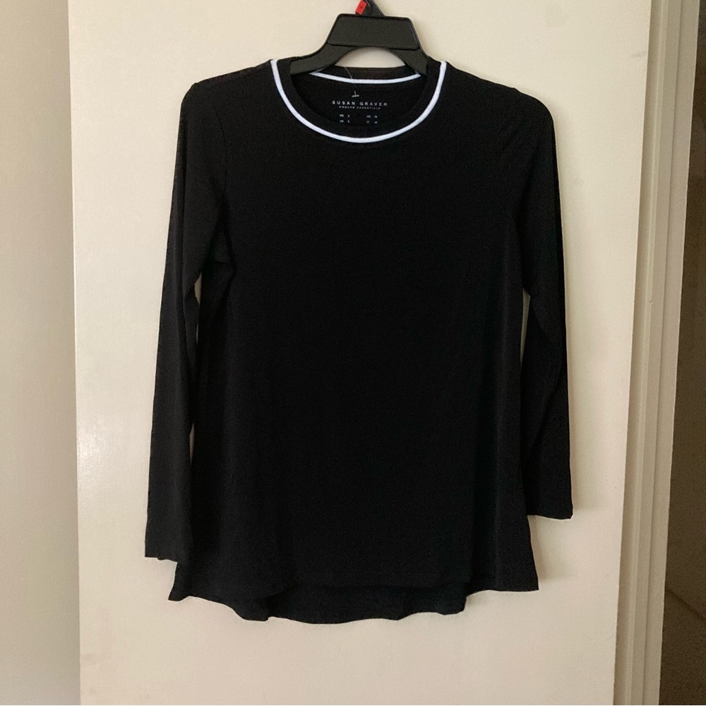 Susan Graver Long sleeved Blouse | Color Black | Size S | New no Tags - Picture 2 of 9